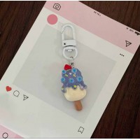 Blue & White Ice Cream Keychain
